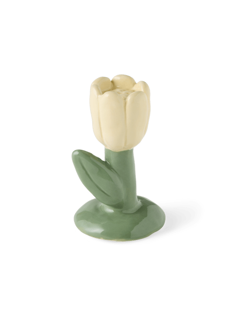 Deco flower | Ceramic. 5.5 cm. | Light Olive