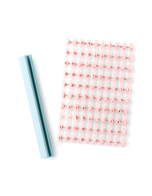 Tampons lettres | Plastique. | Rose