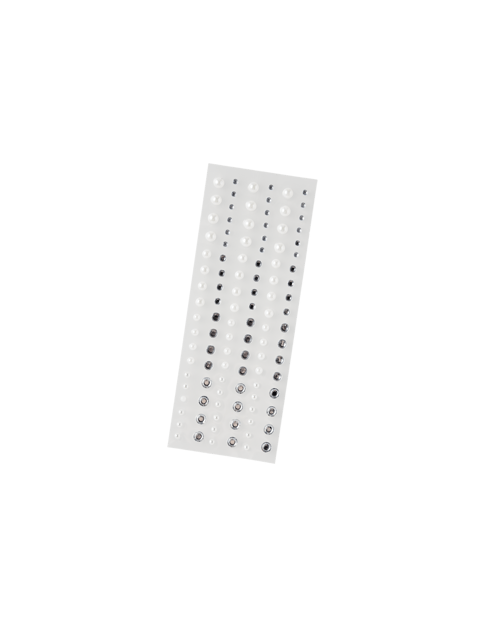 Demi-perles et strass adhésifs | Polypropylène. 108 pcs. | White